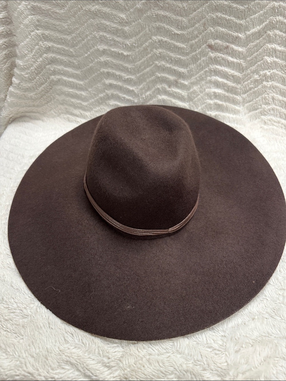 AMERICAN Eagle Outfitters 100% Wool Cowgirl Hat Leather Trim Western Brown